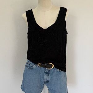 Black Vintage Rhinestone Top